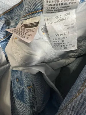 Levi’s Premium XL Straight Distressed Light Wash Wide Leg Denim Jeans thumbnail 4