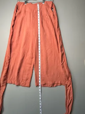 Free People Coral Gauze Wide Leg Crop Pants Boho Resort Lounge XS thumbnail 3