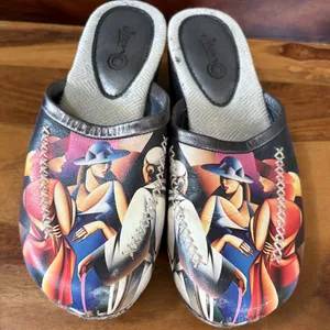 Leather Wearable Art Clogs Size 7 thumbnail 1