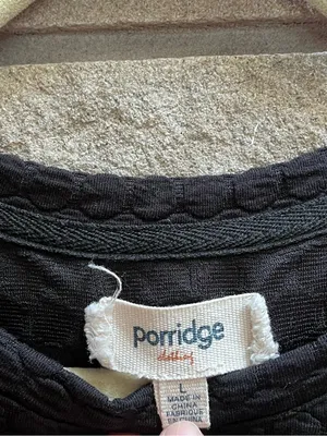 Anthropologie Porridge Textured Sweatshirt size Large black white pop art print thumbnail 7