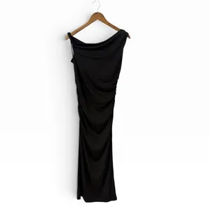 Lulus Fauna Black Twisted One-Shoulder Bodycon Midi Dress size XL NWT thumbnail 3