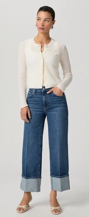 PAIGE Dark Blue Flare Jeans thumbnail 1