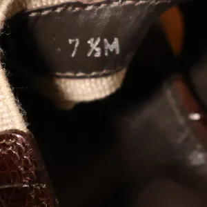 VTG Y2K Donald Pliner Kiki Kitten‎ Heel Sandal Size 7.5 Brown Croc Linen Leather thumbnail 4