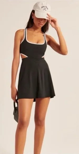 Abercrombie & Fitch Side Cutout Traveler Mini Dress Black White Women’s XS thumbnail 1