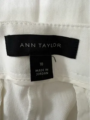 Ann Taylor Size 10 White Stretch Wide Leg Crop Pants thumbnail 6