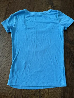 Cotton On Short Sleeve Scoop neck Ribbed Tee - Sky Blue size XS thumbnail 7