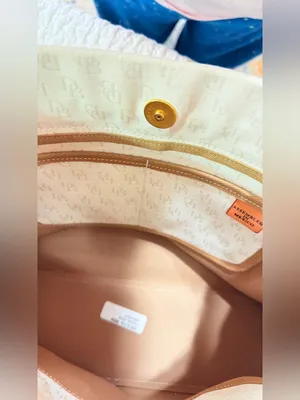 Dooney & Bourke NWOT Canvas Tote Bag with Tan Leather Handles Classic DB Tote thumbnail 8