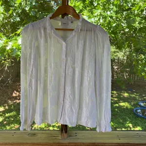 Aritzia Wilfred White Alexis Blouse High Neck Ruffled Long Sleeves Size XS thumbnail 5