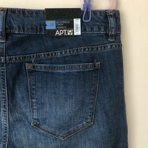 NWT Apt. 9 Women’s Boyfriend Jeans Modern Blue Denim Pants Straight Leg Size 14 thumbnail 7