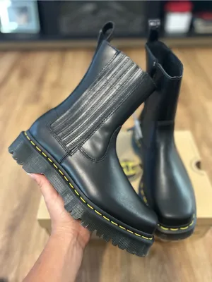 DR MARTENS Amaayah lo black leather zippered boots booties shoes women’s 8 new thumbnail 9