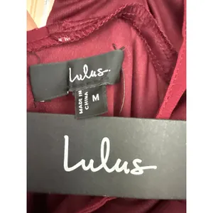 NWT Lulus Event Ready Burgundy Backless Lace-Up Maxi Dress Bridesmaid Wedding M thumbnail 5