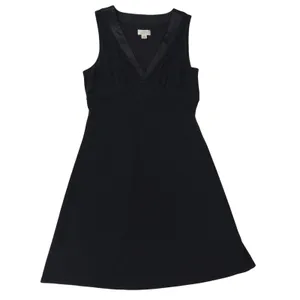 Ann Taylor LOFT Satin Trim Sleeveless A-Line Fit & Flare Little Black Dress Tuxedo Size14 thumbnail 3