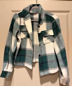 Fleece Buffalo Cropped Shein Plaid Jacket thumbnail 1