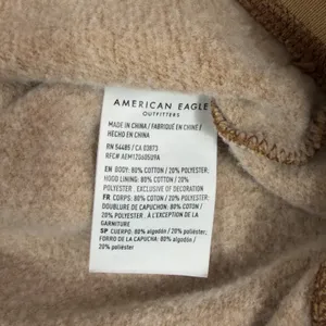 American Eagle Women's Small Yellow‎ Brown Vintage Look Loose Fit Comfy Hoodie thumbnail 5