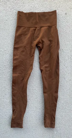 SET Active Brown Seamless Leggings Size Small High Waisted Sculpting thumbnail 1