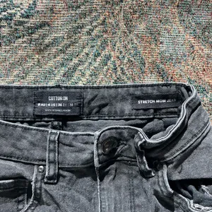 Y2K Cotton On High Rise Stretch Mom Jeans Black Distressed Preppy Size 4 Grunge thumbnail 14