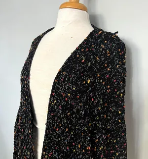 Haptics Black Colorful Pom Pom Cardigan Sweater thumbnail 4