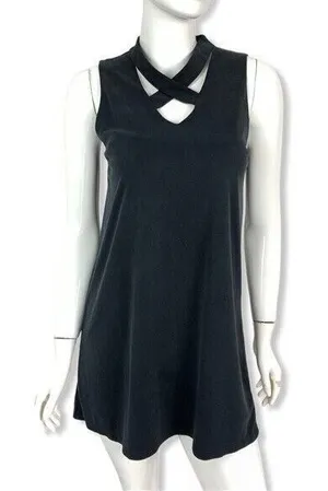 Altar'd State Womens Gray Sleeveless Criss Cross Choker Fit & Flare Dress Medium thumbnail 1
