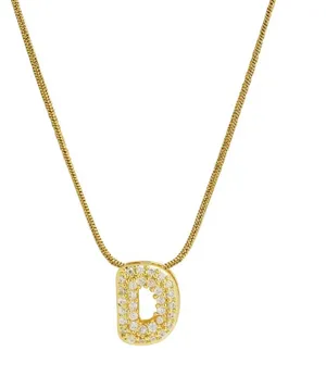 Balloon Zircon Letter D Initial Necklace Gold thumbnail 1