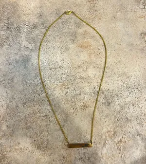Mama bear necklace with one cub gold bar necklace thumbnail 1