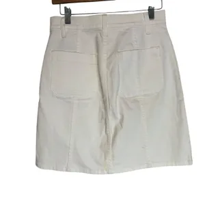 Madewell White Button‎ Front Denim Mini Skirt Size 26 thumbnail 8