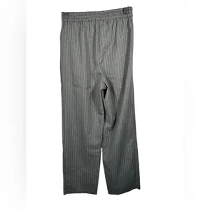 Primark Gray Pinstripe Pleated Wide Leg Trousers Dress Pants Size 2 thumbnail 3