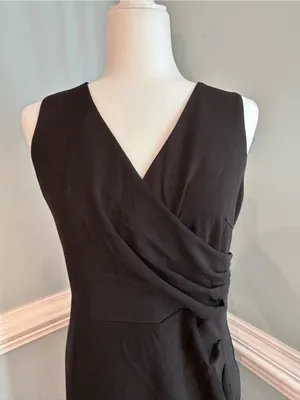 Sleeveless Black Wrap Maxi Dress with Side Slit large thumbnail 3