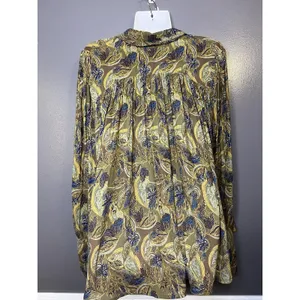 Free People Blouse Womens Medium Multicolor Paisley Balloon Sleeve Tunic Boho thumbnail 6