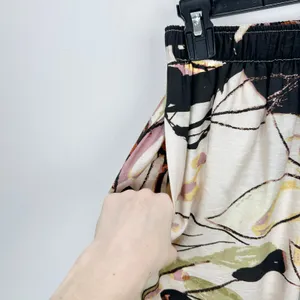 IC Collection Printed Pants Wide Leg Pull On Resort Flower Watercolor Small NWT thumbnail 6