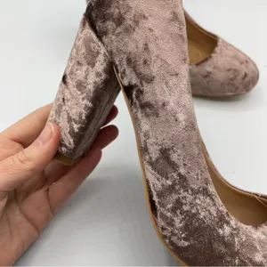 Patrizia Spring Step Pink Rose Crushed Velvet Pumps Heels Womens 38 Fall Chunky thumbnail 3