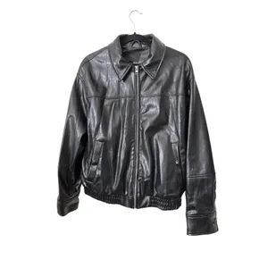 ZARA Faux Leather Bomber Jacket Black X-Small thumbnail 2
