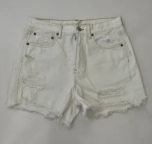 American Eagle Distressed Boyfriend Shorts in White thumbnail 1