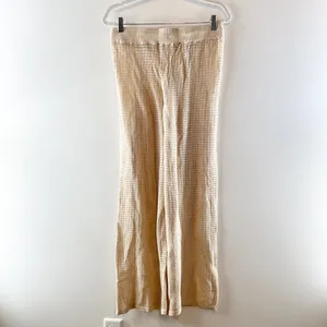 Pact Womens Sandshell Beachside Crochet Knit Beach Pants Tan Beige Small thumbnail 4