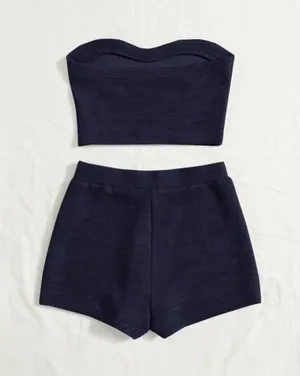 Strapless Set Women's Size Small Navy Blue thumbnail 1