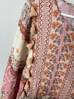 American Eagle Boho Tassel Peasant Bohemian Blouse Medium Excellent Condition thumbnail 5