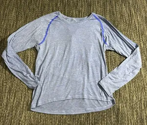 Lululemon Stop Drop & Squat Long Sleeve Sheer Heathered Blazer Blue Size 6 thumbnail 1