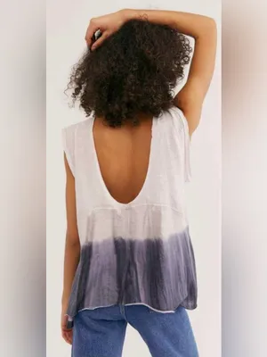 Free People We The Free Paradise Swing Tee in Purple Ombre thumbnail 2