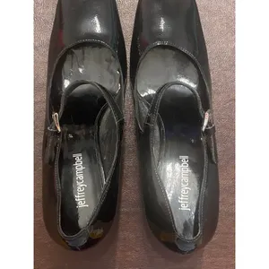 Jeffrey Campbell Black Patent Leather Mary Jane Block Heel 3.5" Pumps Size 8 thumbnail 4