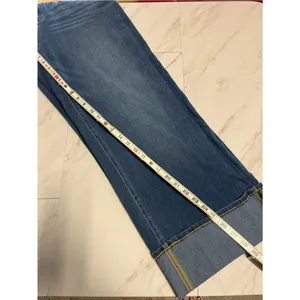NWT Halara Flex Tall High Waisted Pockets Rolled Hem Wide Leg Washed Denim Large thumbnail 9