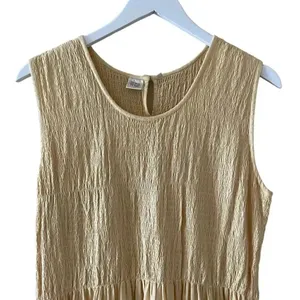 Rayon Sleeveless Milk Maid Yellow Maxi Soft Pockets Womens Dress SZ L #1007 thumbnail 2