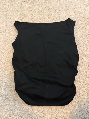 one shoulder/ off the shoulder black top thumbnail 2