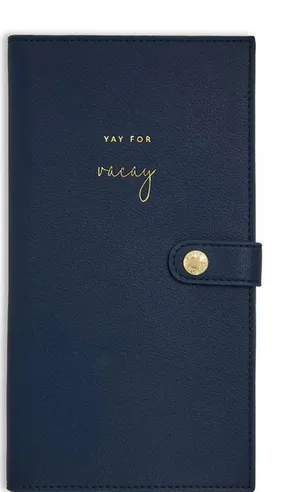 Katie Loxton Yay For Vacay Travel Wallet Navy Passport Organizer NWOT Slim thumbnail 1
