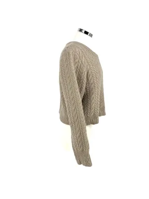 & Other Stories Cable Knit Wool Alpaca Sweater Beige Size Large Quiet Luxury thumbnail 3