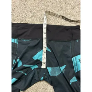 Lululemon Run Top Speed Crop Leggings Sz 8 Peacock Blue Black‎ Pocket Luxtreme thumbnail 6