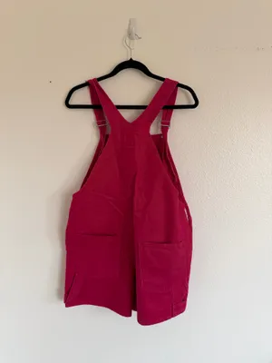 Vintage Pink Short Overalls Size M thumbnail 2