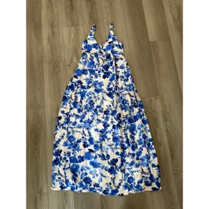 Commense Resort Sunshine Blue Floral Vacation Casual Maxi Dress NWT Small thumbnail 2