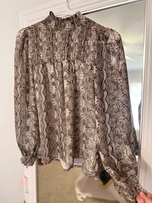 Snakeskin print shirt Brown Size XS thumbnail 1