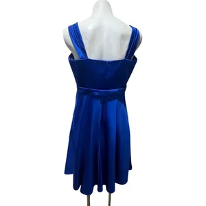 David's Bridal Dress Womens Size 12 Cobalt Blue A-Line Knee Length thumbnail 2