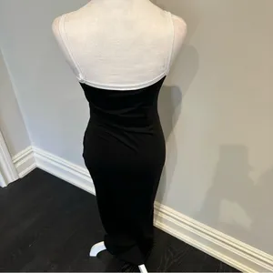 White Fox Black Maxi Dress White Straps thumbnail 2