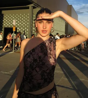 I am Gia mesh black one side tie top size small thumbnail 2